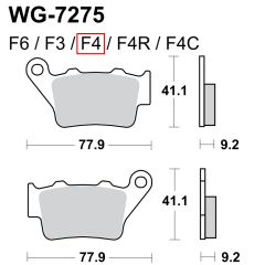 WRP Brake Pads F4 Rear Sintered - WG-7275-F4