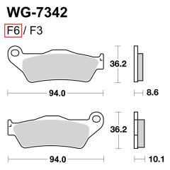WRP Brake Pads F6 - WG-7342-F6