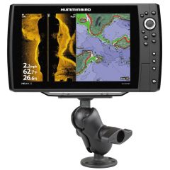 RAM Mounts 2.25" Ball Mount with Short Arm, 3.68" Round Base & 2" x 5" Rectangle Base for Humminbird Helix & Solix - RAM-D-202-25-C-202U