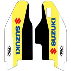 Factory Effex Lower Fork Graphics Suzuki - Yellow/White - 19-40410