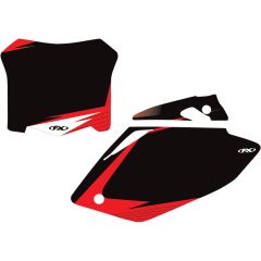 Factory Effex Number Plate Backgrounds Black - 12-64330 | Honda CRF450R 2005-2006