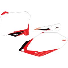 Factory Effex Number Plate Backgrounds White - 12-64332 | Honda CRF450R 2005-2006
