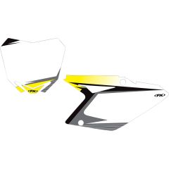 Factory Effex Number Plate Backgrounds White - 12-64422 | Suzuki RM-Z250 2007-2009
