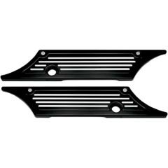 Pro-One Saddlebag Latch Covers - Black Anodized - Ball-Milled - PO104720B