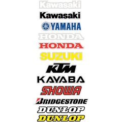 Factory Effex Generic Fork and Swingarm Stickers - Kawasaki - White - 09-44112