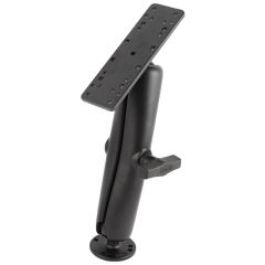 RAM Mounts Ball Mount with Rectangle Base, Long Double Socket Arm & Round Base (AMPs) Kit - RAM-111-D