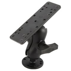 RAM Mounts 1.5" Ball Mount with Short Double Socket Arm, 6.25" X 2" Rectangle Base & Round Base (AMPs) Kit - RAM-111-B