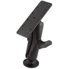 RAM Mounts 1.5" Ball Mount with Rectangle Base, Double Socket Arm & Round Base (AMPs) Kit - RAM-111