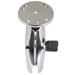RAM Mounts Chrome 1" Ball with Medium Double Socket Arm and 2.5" Round Base (AMPs) - RAM-B-103CHU