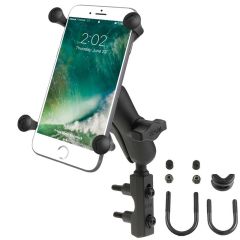 RAM Mounts Combination Brake/Clutch Reservoir U-Bolt Mount with Standard Arm and Universal X-Grip Large Phone Cradle Kit - RAM-B-174-UN10