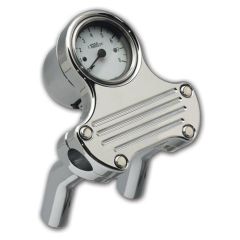 Pro-One Handlebar Tach and Riser Kit - w/ White-FaceTach - Ball-Milled - 803250