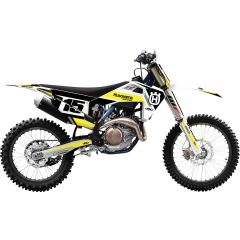 Factory Effex EVO 19 Graphics Kit White/Black/Yellow - 25-09602 | Husqvarna TC50 2017-2022