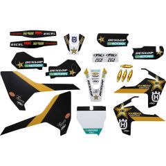 Factory Effex EVO 19 Graphics Kit White/Yellow/Black - 25-09604 | Husqvarna TC65 2017-2022