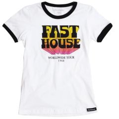 Fasthouse Morrison Womens Ringer Tee - Size L White