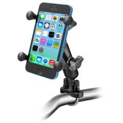 RAM Mounts Handlebar Rail Mount with Zinc-Coated U-Bolt Base and Universal X-Grip Phone Holder Kit - RAM-B-149Z-UN7