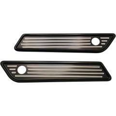 Pro-One Slim Line Saddlebag Latch Cover Ball-Milled - Black - 104722B