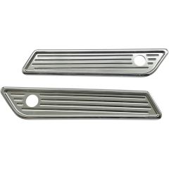 Pro-One Slim Line Saddlebag Latch Cover Ball-Milled - Chrome - 104722