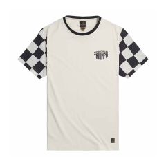 Triumph Preston Checkerboard Sleeve Bone Crewneck Tee Shirt